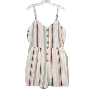 Lily Rose Adjustable Strap Romper Linen Blend